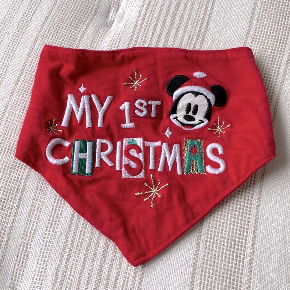 NWOT Mickey Mouse My 1st Christmas Bib